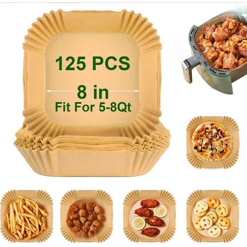 Papier De Cuisson Pour Poêles Sans Huile, 125 Feuilles De Papier De Cuisson Rond Jetable, Pour Friteuses 5-8 Litres, Fours, Poêles À Frire, Micro-Ondes