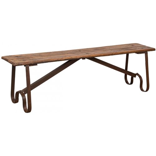 Banc En Bois Et Fer L153xpr40xh46 Cm