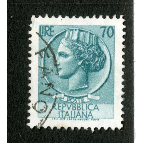 Timbre Oblitéré Poste Repubblica Italiana, Lire 70