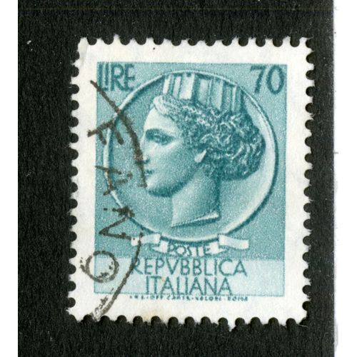 Timbre Oblitéré Poste Repubblica Italiana, Lire 70