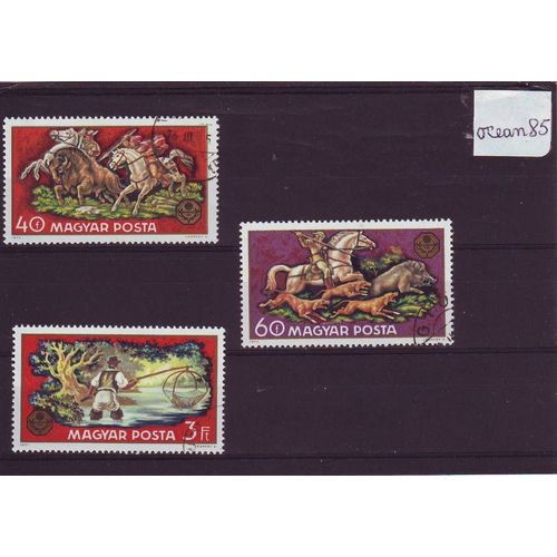 Hongrie 1971 : Exposition Mondiale De La Chasse À Budapest - Lot De 3 Timbres Oblitérés