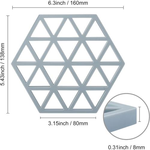 Dessos De Plt Maniques Cuisine Tapis Silcoe Proege Pol De Casseroe Teffal(Nor/Gris/Blnc, Filt, 160x138x8mm)