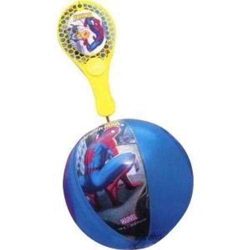Lot 10 Tap Ball Spiderman Ballon 20cm+Raquette