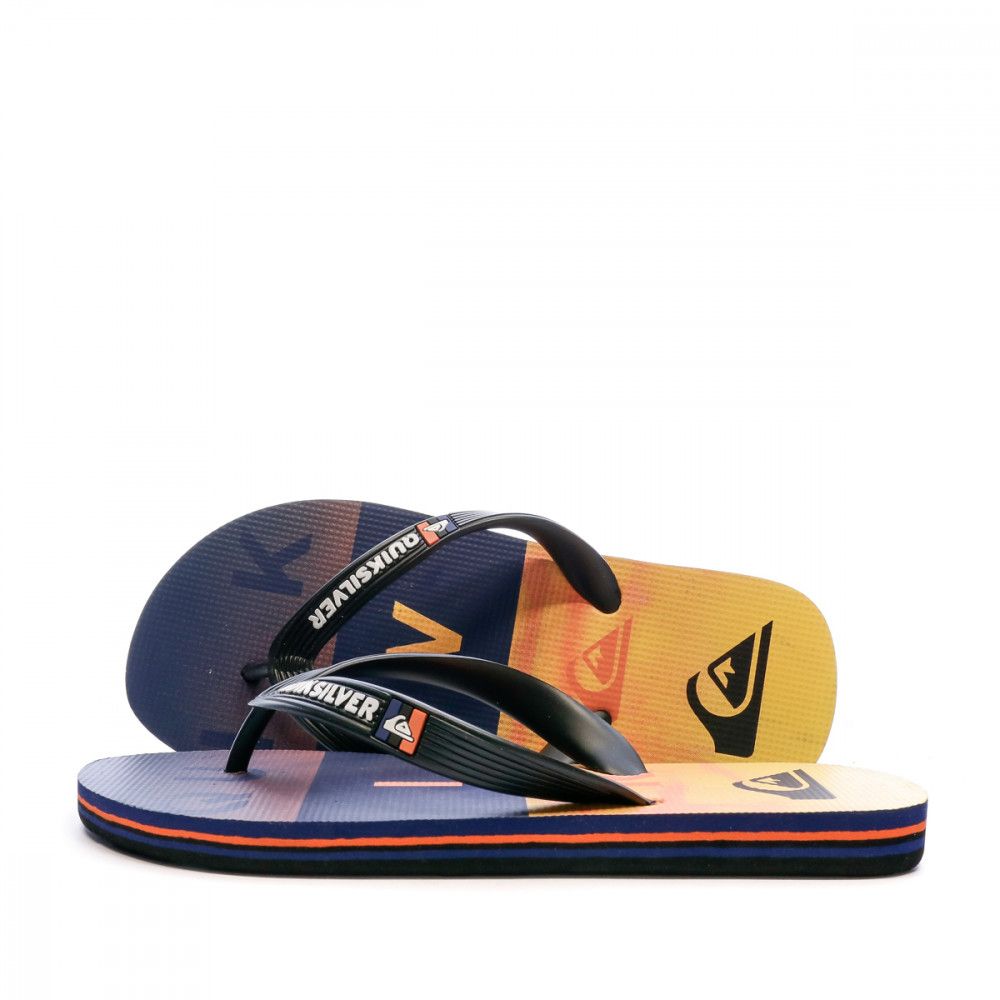 Tongs Bleu/orange Garçon Quiksilver Molokaï Wordblock