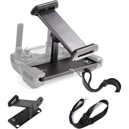 Extension de support pliable en alliage d'aluminium pour tablette, avec lanière compatible avec les télécommandes Mavic Pro, Mavic Mini, Mavic 2, Mavic Air et Spark.