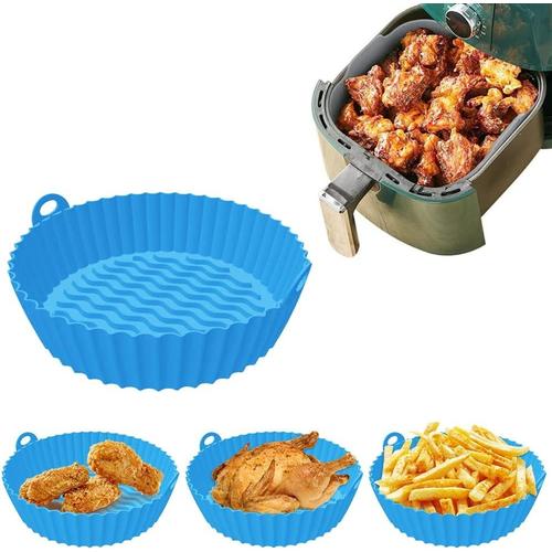 Accessoires pour Air Fryer en Silicone, Panier de Friteuse Réutilisable, Pot de Rechange pour Friteuse, Doublure Ronde de Friteuse pour Air, Antiadhésifs, pour Friteuse à Air, Micro-Ondes et Cuiseur Vapeur