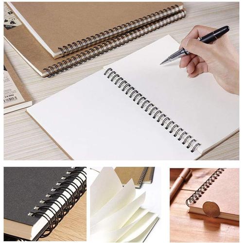 Coque Souple De Dessin ¿¿ Spirales -3 Lot Vierge Carnet De Croquis Pad, Cahier ¿¿ Spirale Memo Bloc-Notes Agenda Journal, 100 Pages/50 Feuilles, 21,1 X 14,5 Cm 3pack-Black