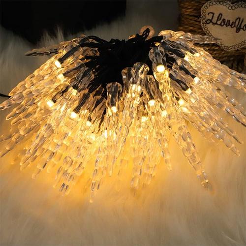 Decoration Noel Exterieur Solaire Stalactite, Guirlande Lumineuse Exterieure Solaire D¿¿Coration, Solaires Ext¿¿Rieur Gla?On 8 Modes Etanche Led Lumi¿¿Res Jardin Sapin Deco No?L (5m 20led, Blanc Chaud)