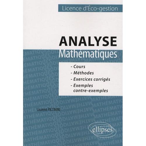 Analyse Mathématiques - Licence D'eco-Gestion