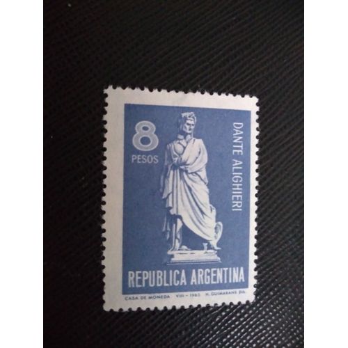 Timbre Argentine Yt 718 700 Ans De Naissance De Dante Alighieri (1265-1321) 1965 ( 030108 )