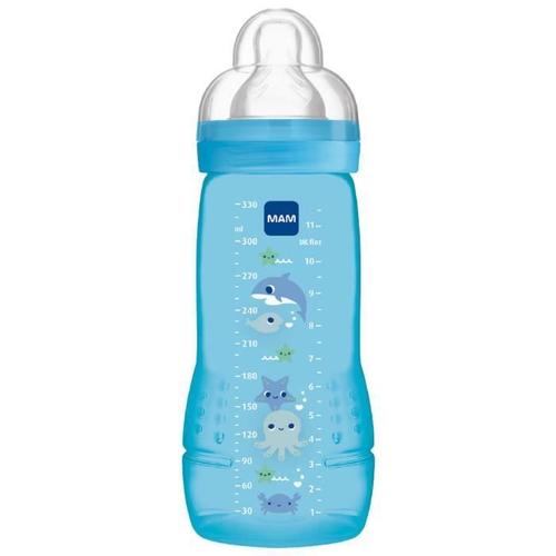 Biberons - Mam - Easy Active - 2ème Âge - 330 Ml - Débit X - Bleu Foncé