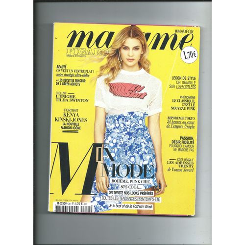 Madame Figaro 01/04/2016 Kenya Kinski-Jones, Jean Seberg, Savages, Issey Miyake, André Téchiné, Marie Gillain, Delphine Arnault & Karle Kloss, Claire Brest & Erik Orsenna, Juliette Armanet,Kevin Morby