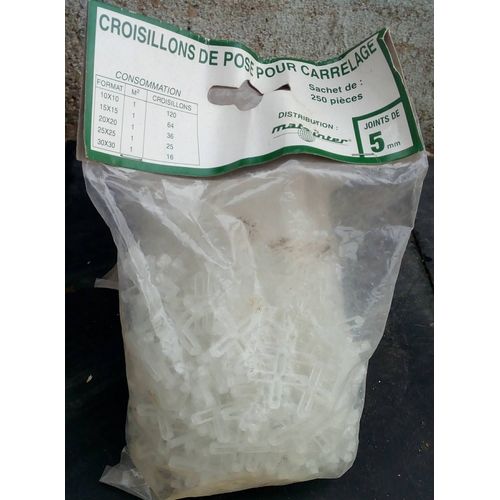 Croisillons de pose pour carrelage Lot de 3 sachets pour joints de 5 mm