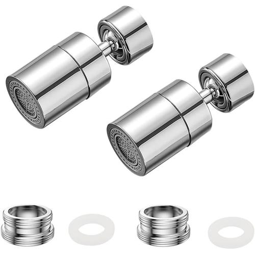 2 Pièces Aérateur de Robinet Pivotant Laiton Pulvérisation Réglable Mousseur Robinet Economie Eau Pivotant Adaptateur Robinet Pulvérisateur pour Salle de Bain Cuisine