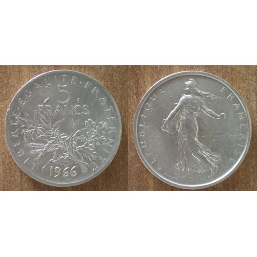 France 5 Francs 1966 Semeuse Piece Argent Frcs Frs Frc