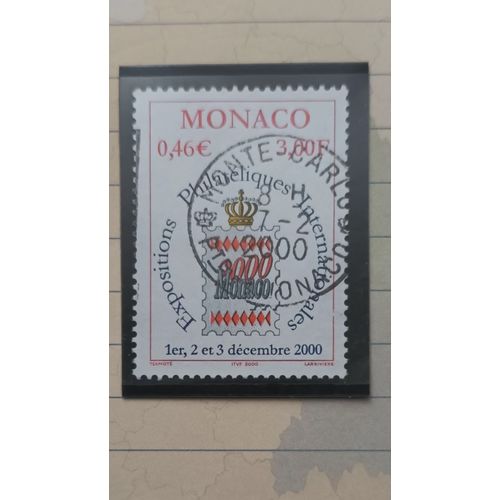 L277 -- Timbre Oblitéré Monaco N ° 2229 -- An 1999 -- Trés Belle Oblitération --" Monaco 2000: Exposition Philatélique Internationale , Logo ".