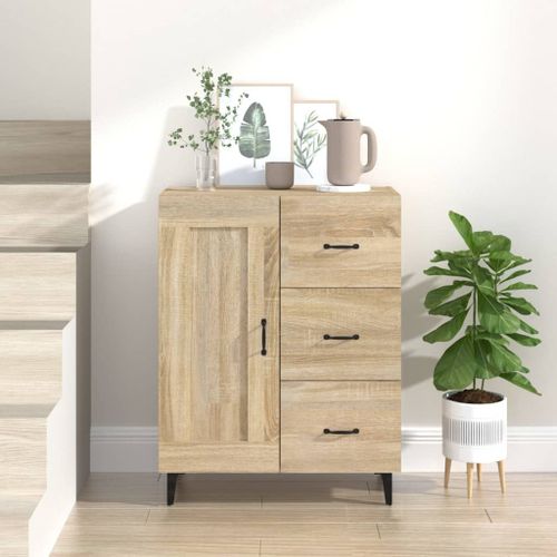 Buffet Chêne Sonoma 69,5x34x90 Cm Bois D'ingénierie