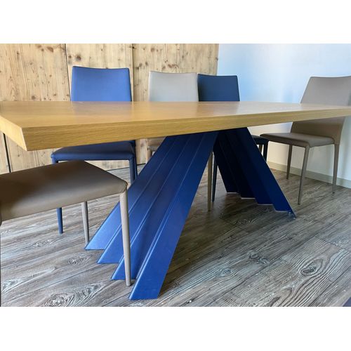 Table Plateau Bois Clair Et 8 Chaises