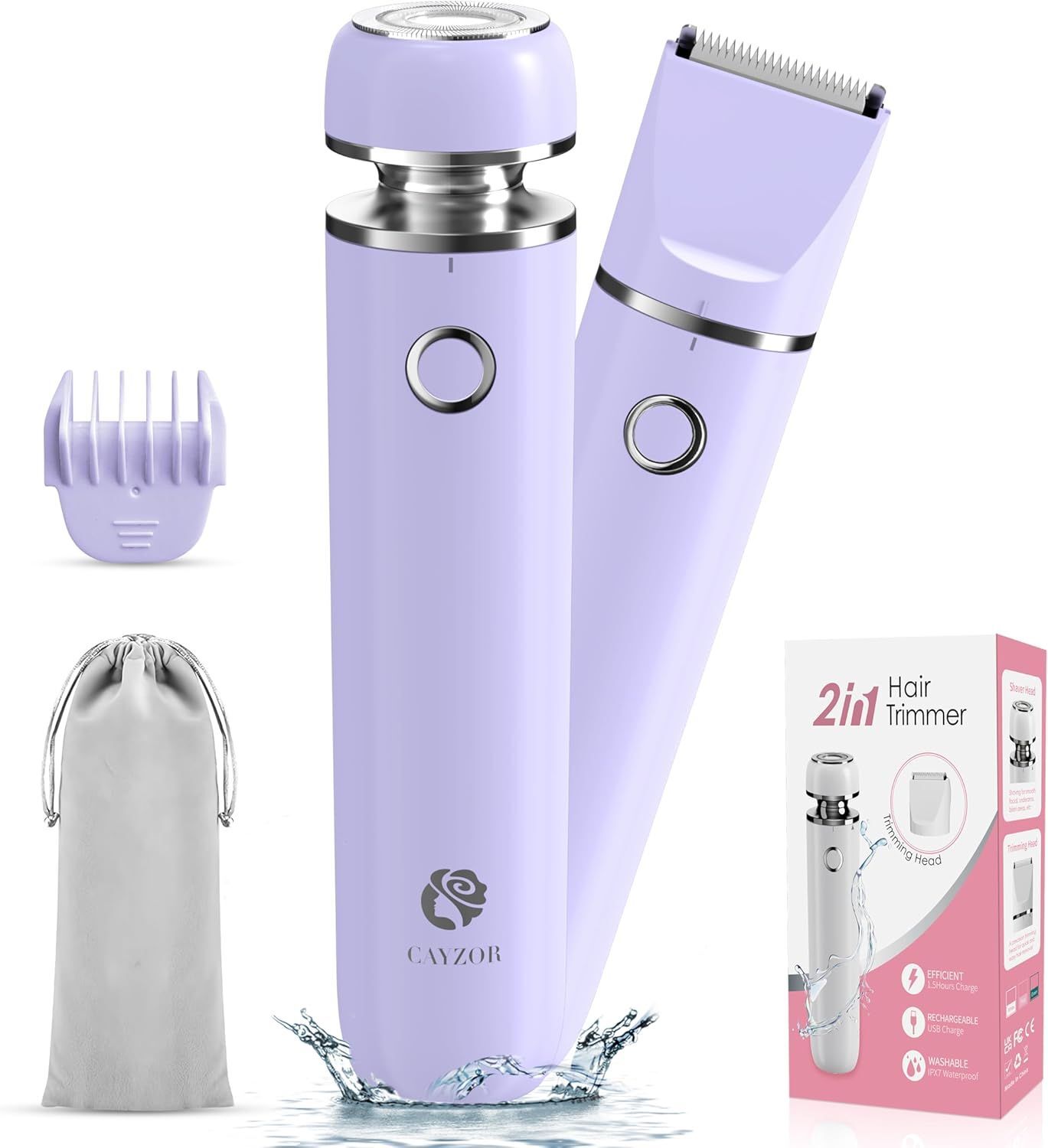 Rasoir Electrique Femme ¿ Tondeuse Électrique 2 En 1 Pour Bikini Hu...