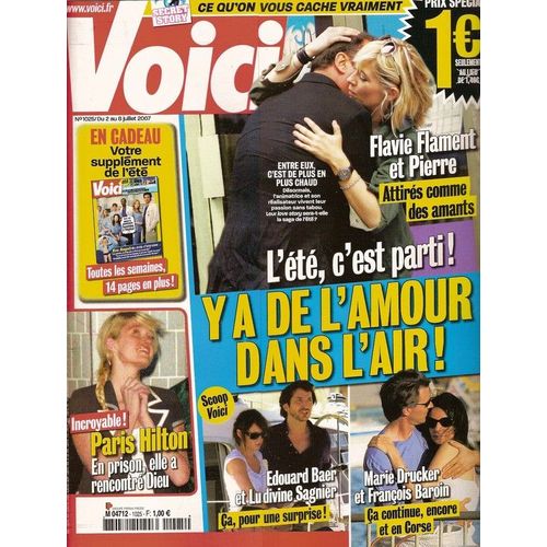 Voici  N° 000001025f : Flavie Flament, Paris Hilton, Edouard Baer, Ludivine Sagnier, Marie Drucker, François Baroin, Virginie Ledoyen, Nathalie Marquay, Eve Angeli, Yannick Noah, Steve Mcqueen