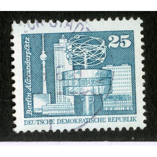 Timbre Oblitéré Deutsche Demokratische Republik, Berlin Alexanderplatz, 25