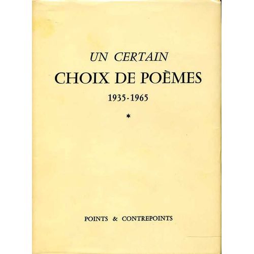 Un Certain Choix De Poèmes, 1935-1965   de Loisy, Jean   Format Relié (Livre)