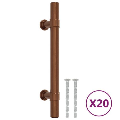 vidaXL Poignées d'armoire 20 pcs bronze 96 mm acier inoxydable