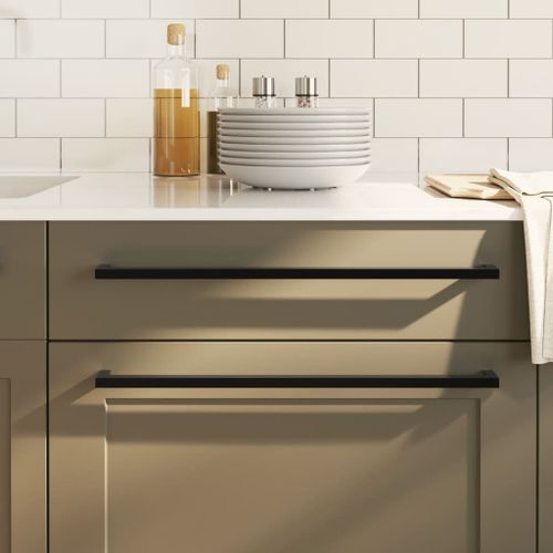 vidaXL Poignées d'armoire 20 pcs noir 480 mm acier inoxydable
