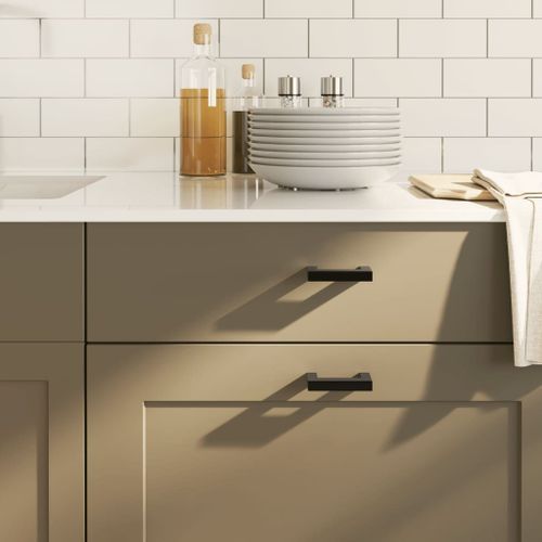 vidaXL Poignées d'armoire 20 pcs noir 64 mm acier inoxydable