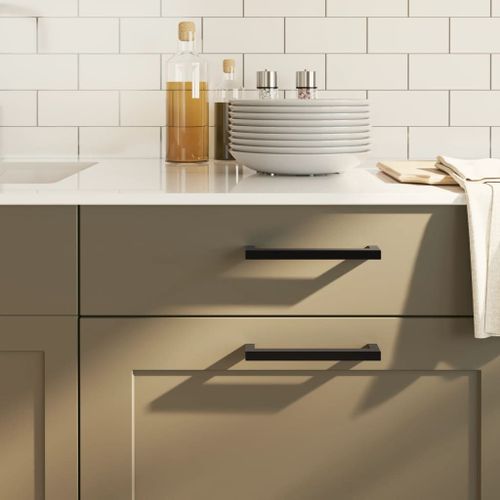 vidaXL Poignées d'armoire 20 pcs noir 128 mm acier inoxydable