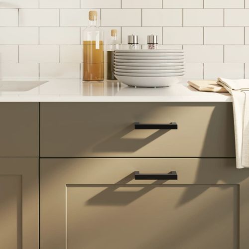 vidaXL Poignées d'armoire 20 pcs noir 96 mm acier inoxydable