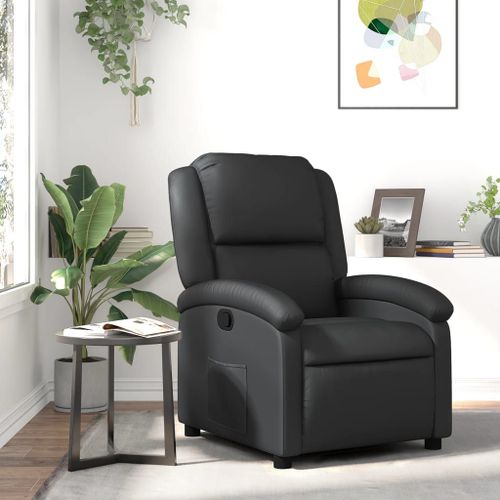 Vidaxl Fauteuil Inclinable Noir Cuir Véritable