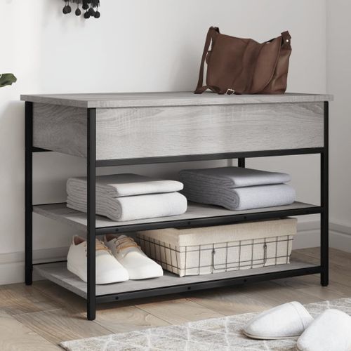 Vidaxl Banc À Chaussures Sonoma Gris 70x42,5x50 Cm Bois D'ingénierie