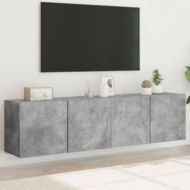 Vidaxl Meubles Tv Muraux 2 Pcs Gris Béton 80x30x41 Cm