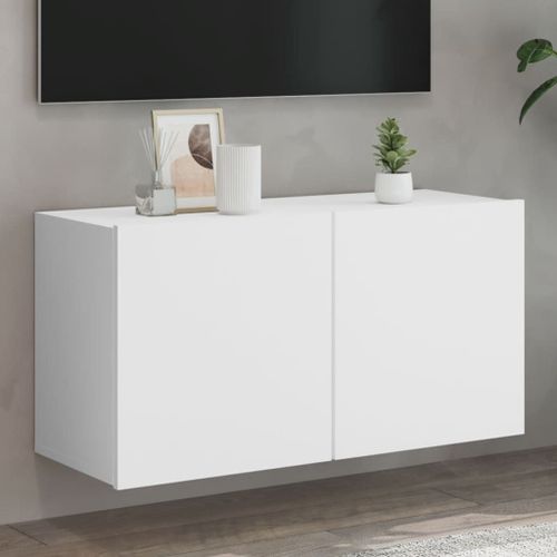 Vidaxl Meuble Tv Mural Blanc 80x30x41 Cm