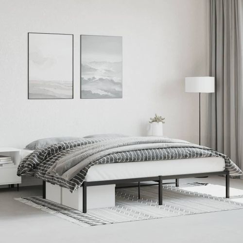 Vidaxl Cadre De Lit Métal Noir 180x200 Cm