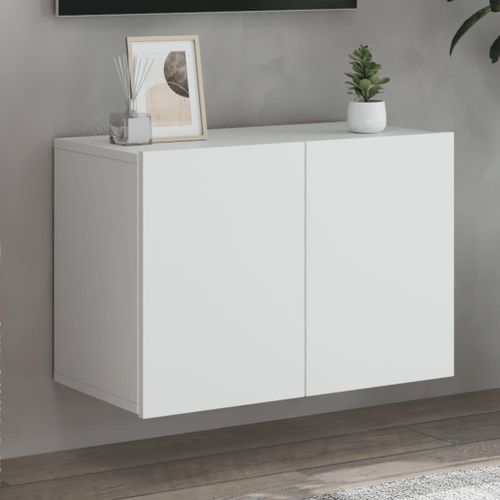 Vidaxl Meuble Tv Mural Blanc 60x30x41 Cm