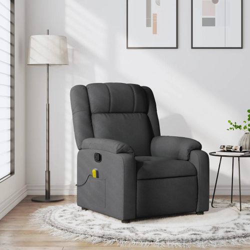 Vidaxl Fauteuil De Massage Inclinable Gris Foncé Tissu