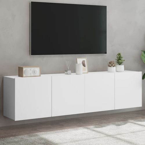 Vidaxl Meubles Tv Muraux 2 Pcs Blanc 80x30x41 Cm