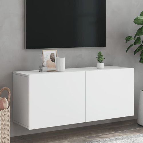 Vidaxl Meuble Tv Mural Blanc 100x30x41 Cm
