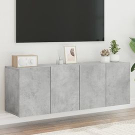 Vidaxl Meubles Tv Muraux 2 Pcs Gris Béton 60x30x41 Cm