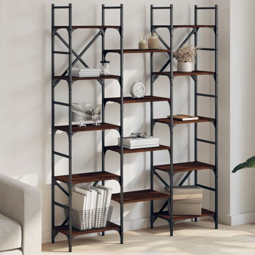 Vidaxl Bibliothèque Chêne Marron 127,5x28,5x172,5 Cm Bois D'ingénierie