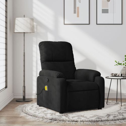 Vidaxl Fauteuil Inclinable De Massage Noir Tissu Microfibre