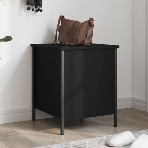 Vidaxl Banc De Rangement Noir 40x42,5x50 Cm Bois D'ingénierie