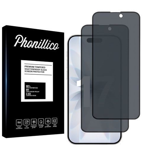 Verre Trempé Pour Iphone 17 [Pack 2] Film Noir Anti Espion Vitre Protection Ecran Phonillico©