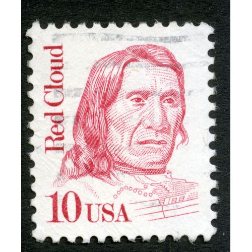 Timbre Oblitéré Usa, Red Cloud, 10