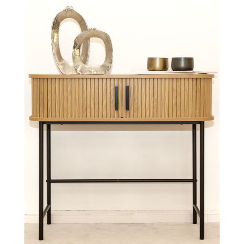 Console En Bois Et Métal À Lamelles Kyoto