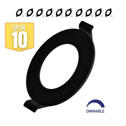 Lot De 10 Dalles Led Dimmables 4w 6500k 280lm Noir Ip40