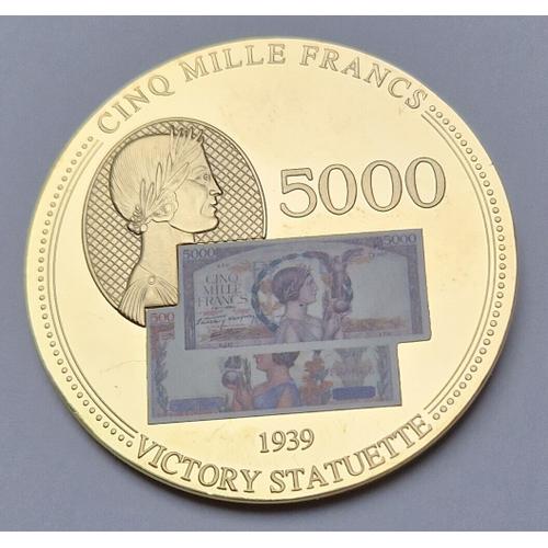 Médaille Commémorative Billet 5000 Francs Victoire 1939 - France
