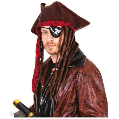 Chapeau De Pirate Avec Dreadlocks Ptit Clown - Accessoire De Déguisement - Marron - Adulte